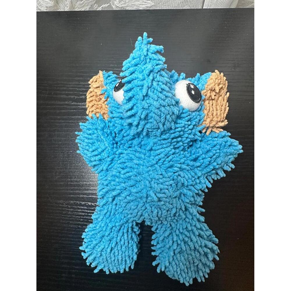 Blue Plush Elephant Dog Toy with Squeaker – Soft Chenille Texture